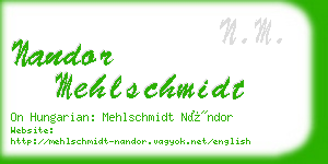 nandor mehlschmidt business card